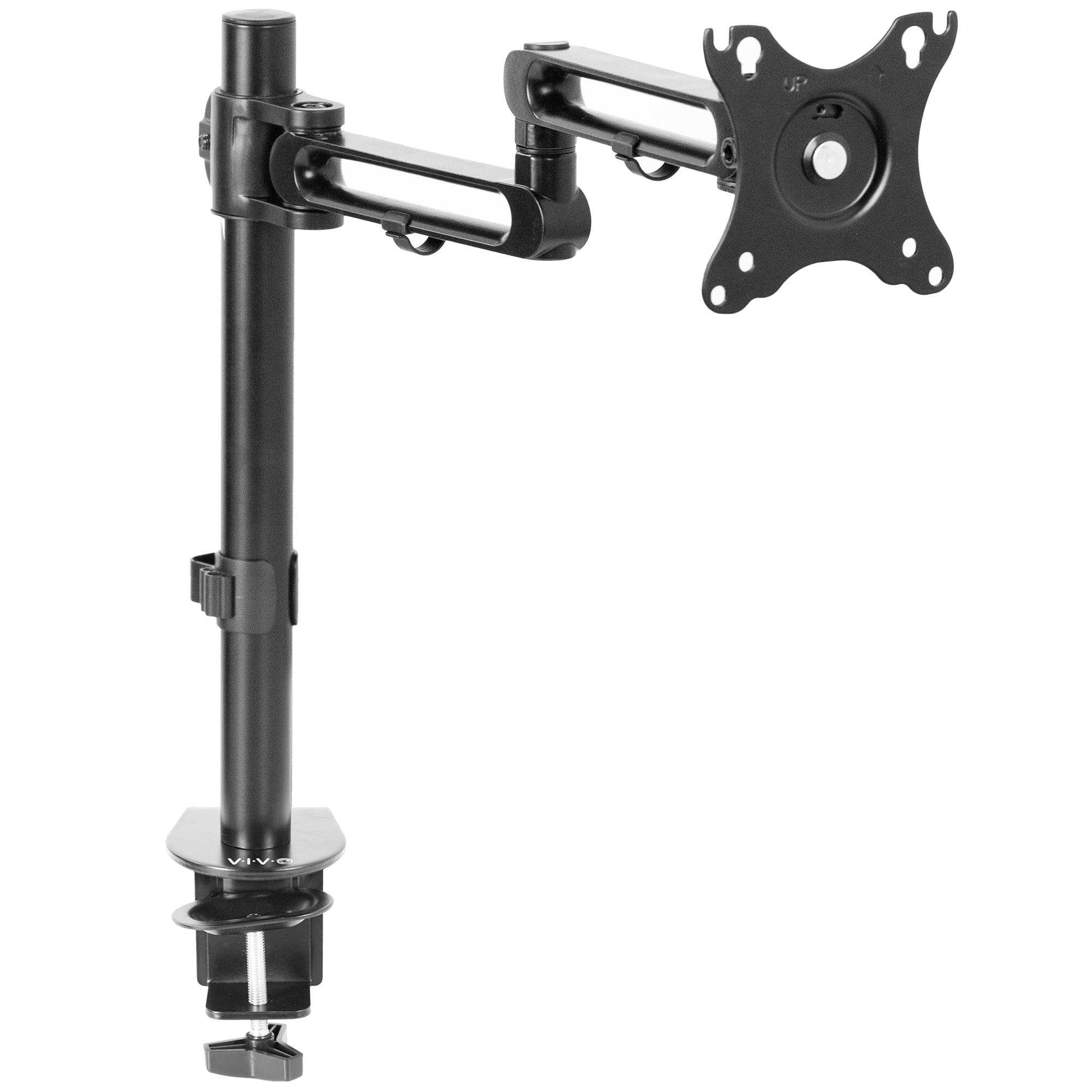 Black Aluminum Full-Motion Single Monitor Desk Mount Stand