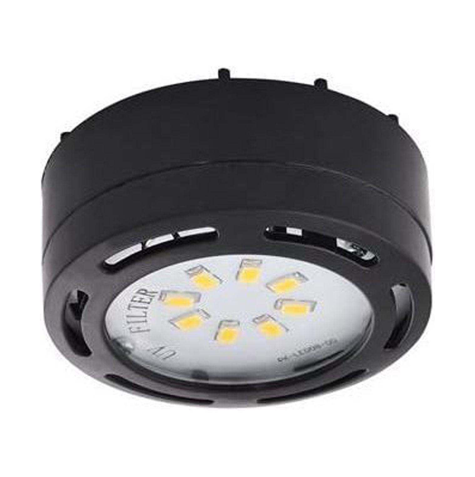 Sleek Black Integrated LED 360 Lumens Under Cabinet Puck Light