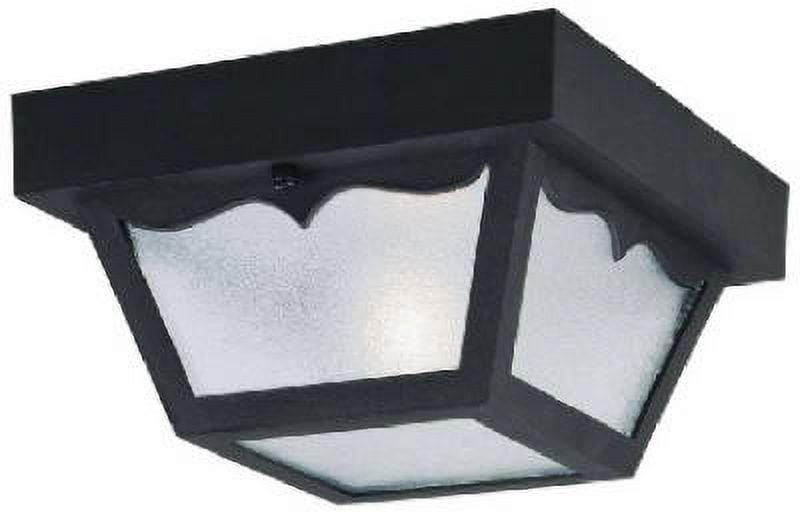 Westinghouse Westinghouse Lighting 6682200 Traditional One-Light Outdoor Flush-Mount Fixture, Black Finish on Polypropylene, Frosted Glass Panels