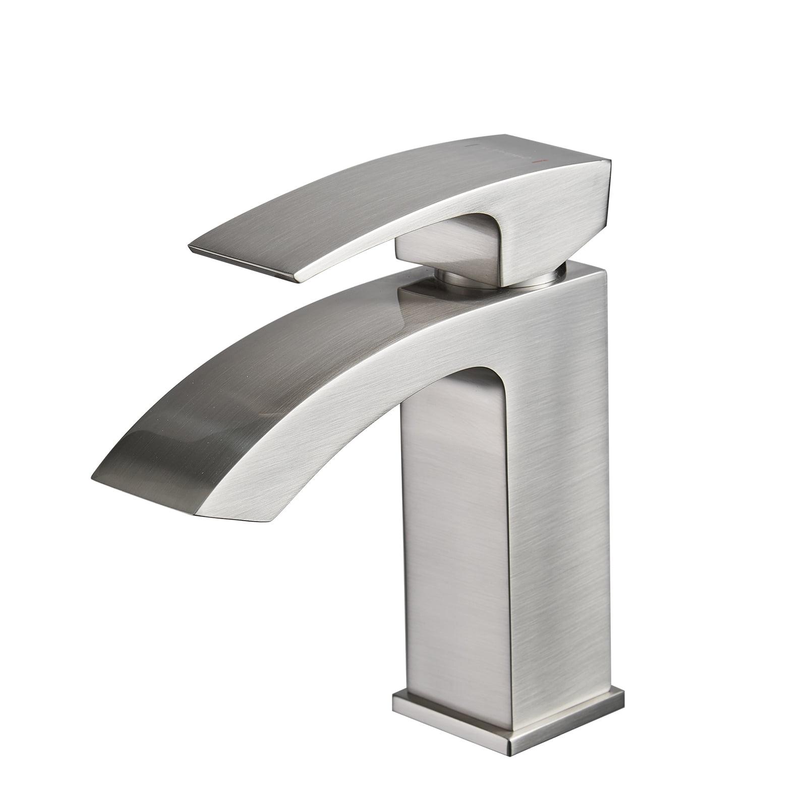 Brushed Nickel Single Handle Waterfall Bathroom Faucet