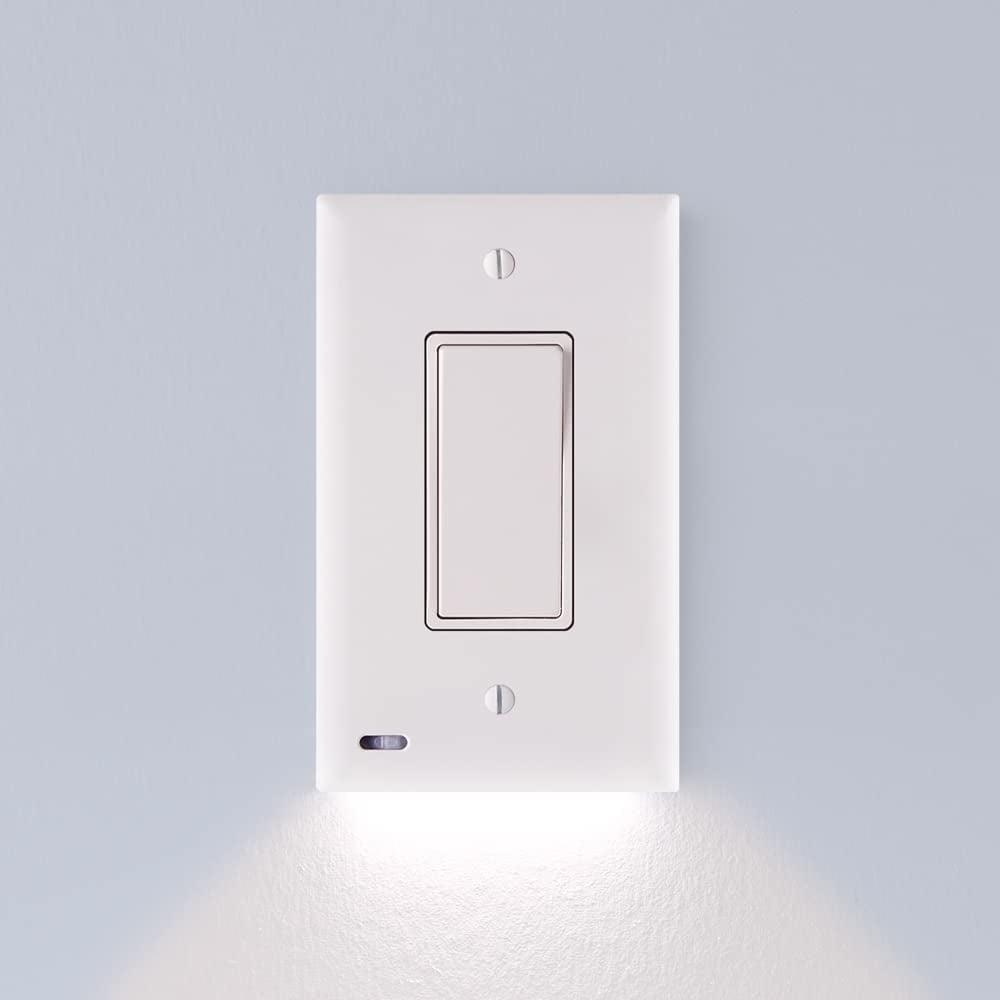 White LED Light Switch Plate with Auto On/Off Sensor