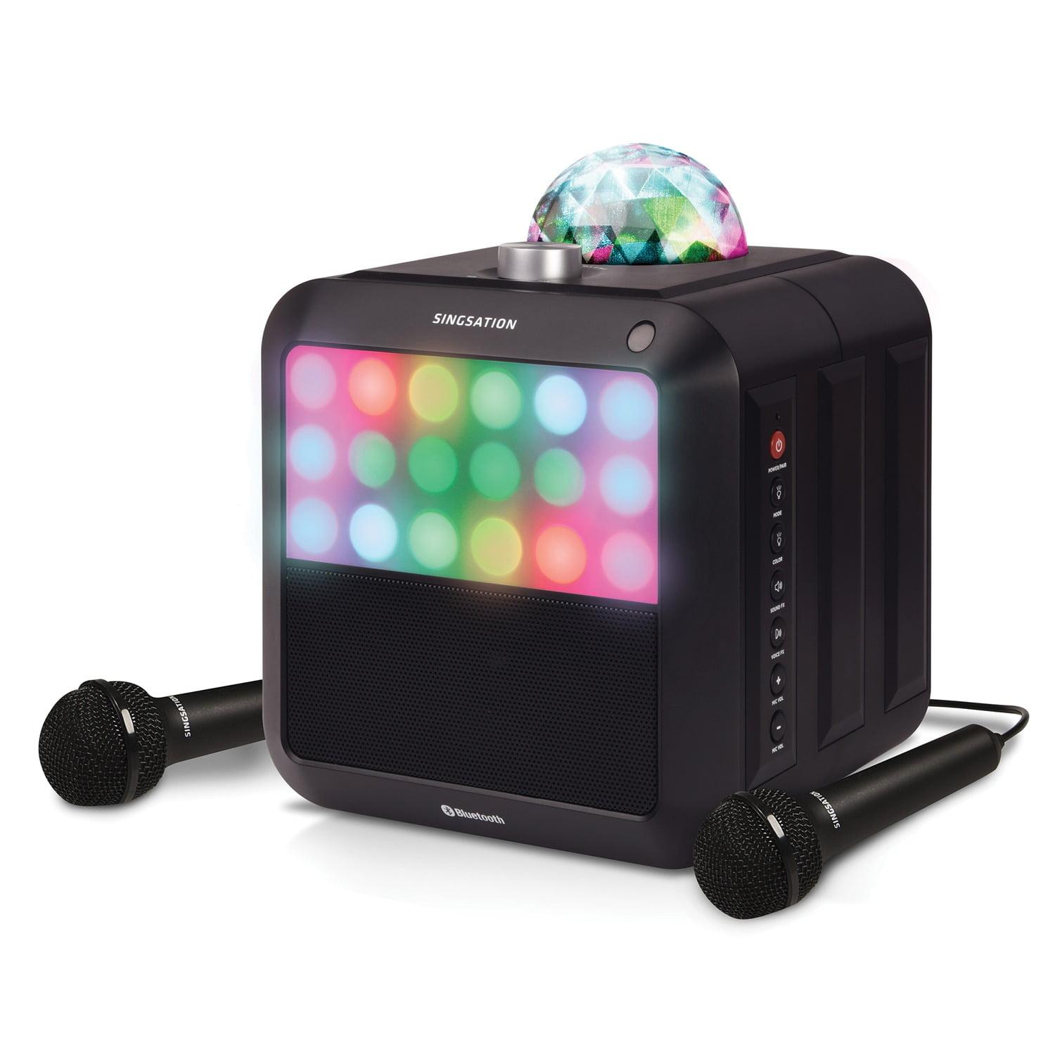 Portable Bluetooth Karaoke Machine with Light Show and Dual Mics