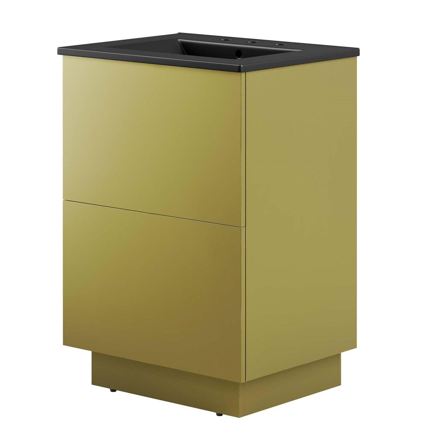 Quantum 24" Black and Gold Freestanding Bathroom Vanity