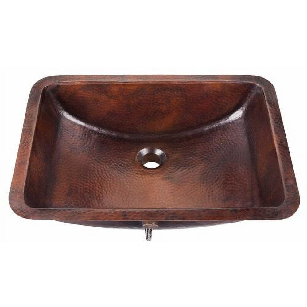 Curie 21" Undermount Bathroom Sink in Copper