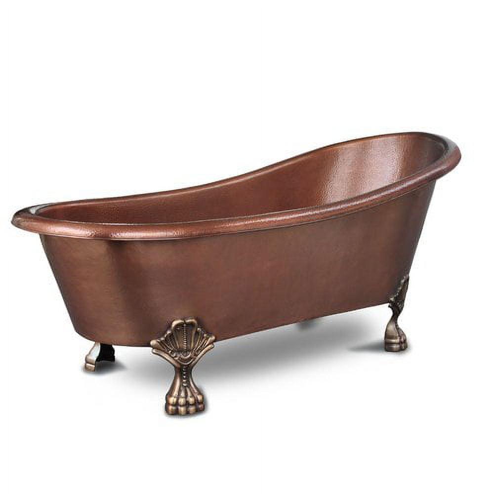 Heisenberg 5'6" Copper Freestanding Clawfoot Bathtub with No Overflow