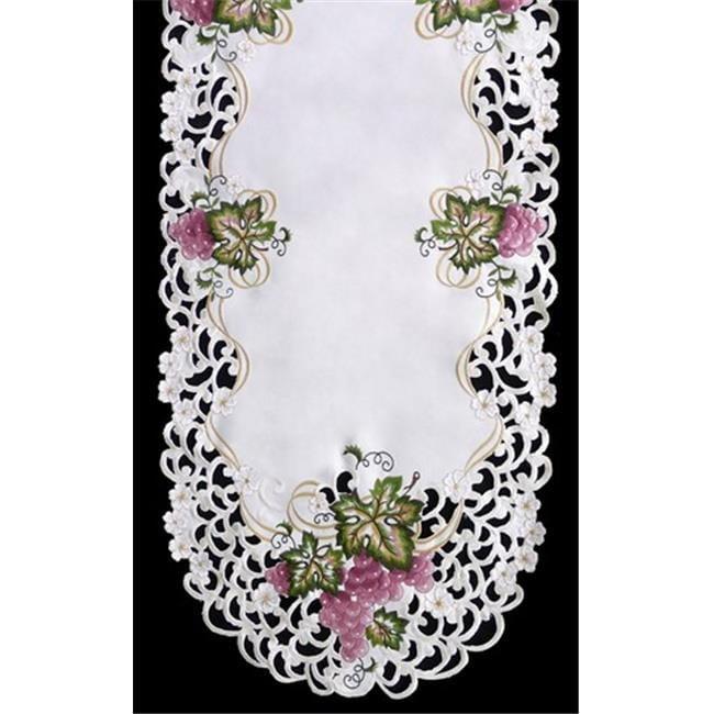 Sinobrite H7696 Grape Round Doily- 8 in.