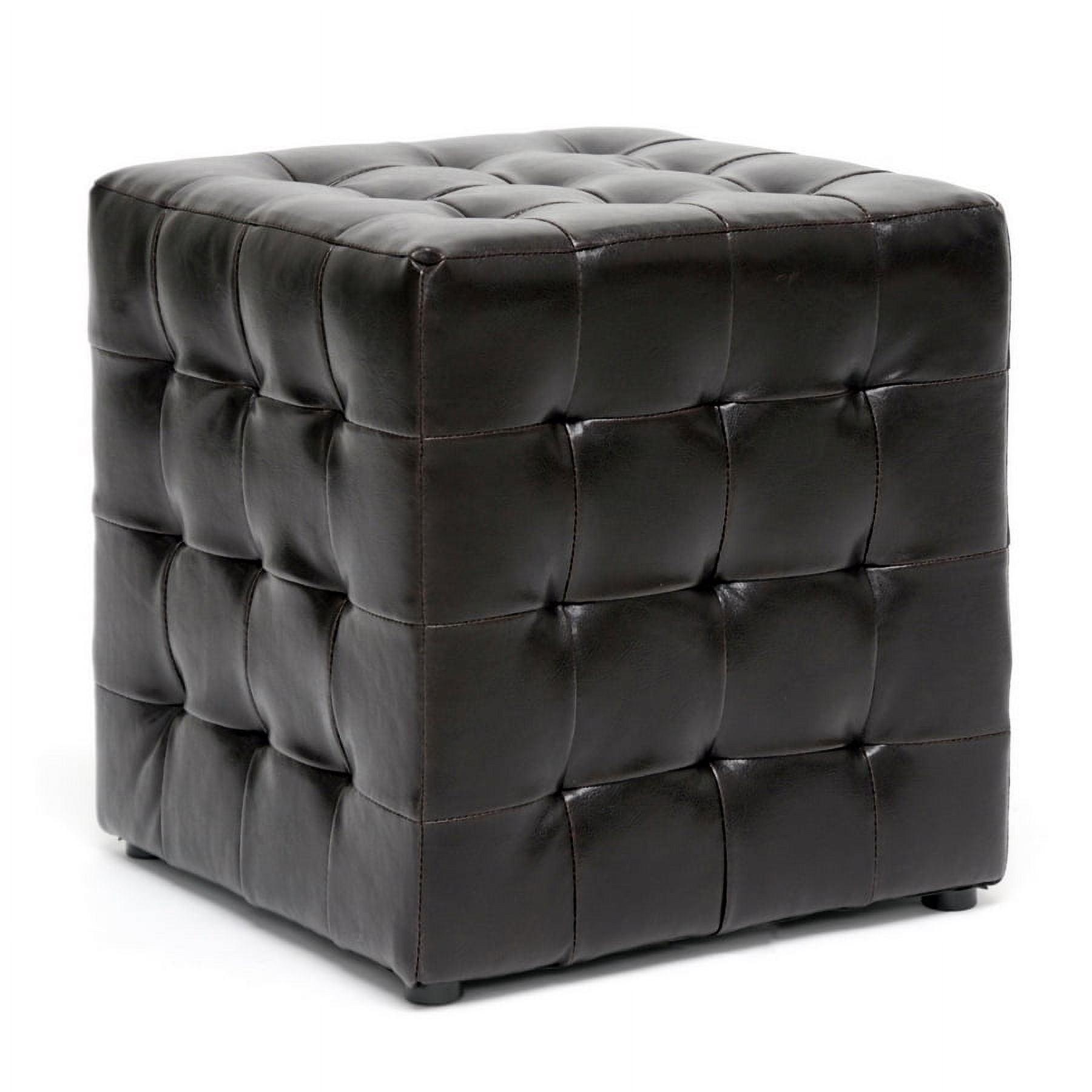 Set of 2 Siskal Modern Cube Ottoman Dark Brown - Baxton Studio