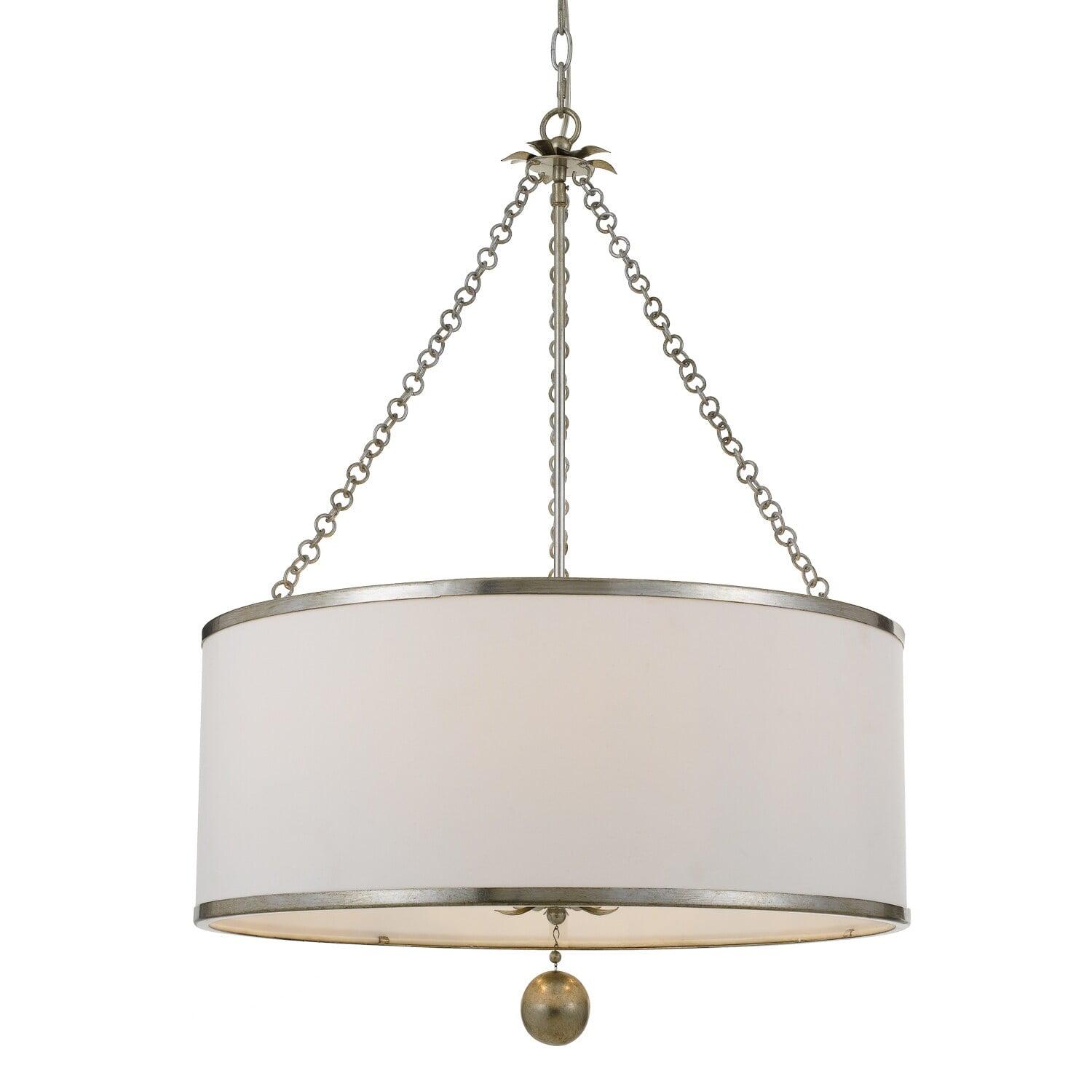 Six Light Chandelier-Antique Silver Finish    -Traditional Installation Crystorama Lighting 518-Sa