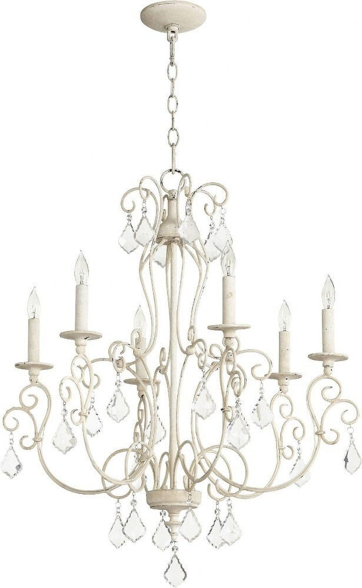 Quorum Lighting Ariel 6-Light Chandelier, Persian White, 27