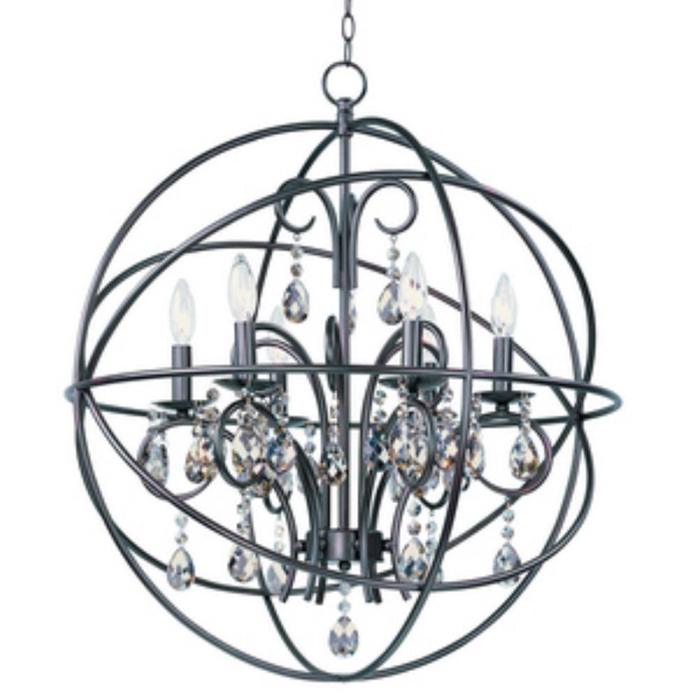 -Six Light Chandelier in Modern Style-25 inches Wide By 28 inches High-Oil Rubbed Bronze Finish Bailey Street Home 93-Bel-1251756