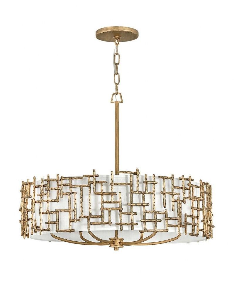 -Six Light Medium Drum Chandelier In Transitional Style-28 Inches Wide By 23.25 Inches Tall Fredrick Ramond Lighting Fr33104bng