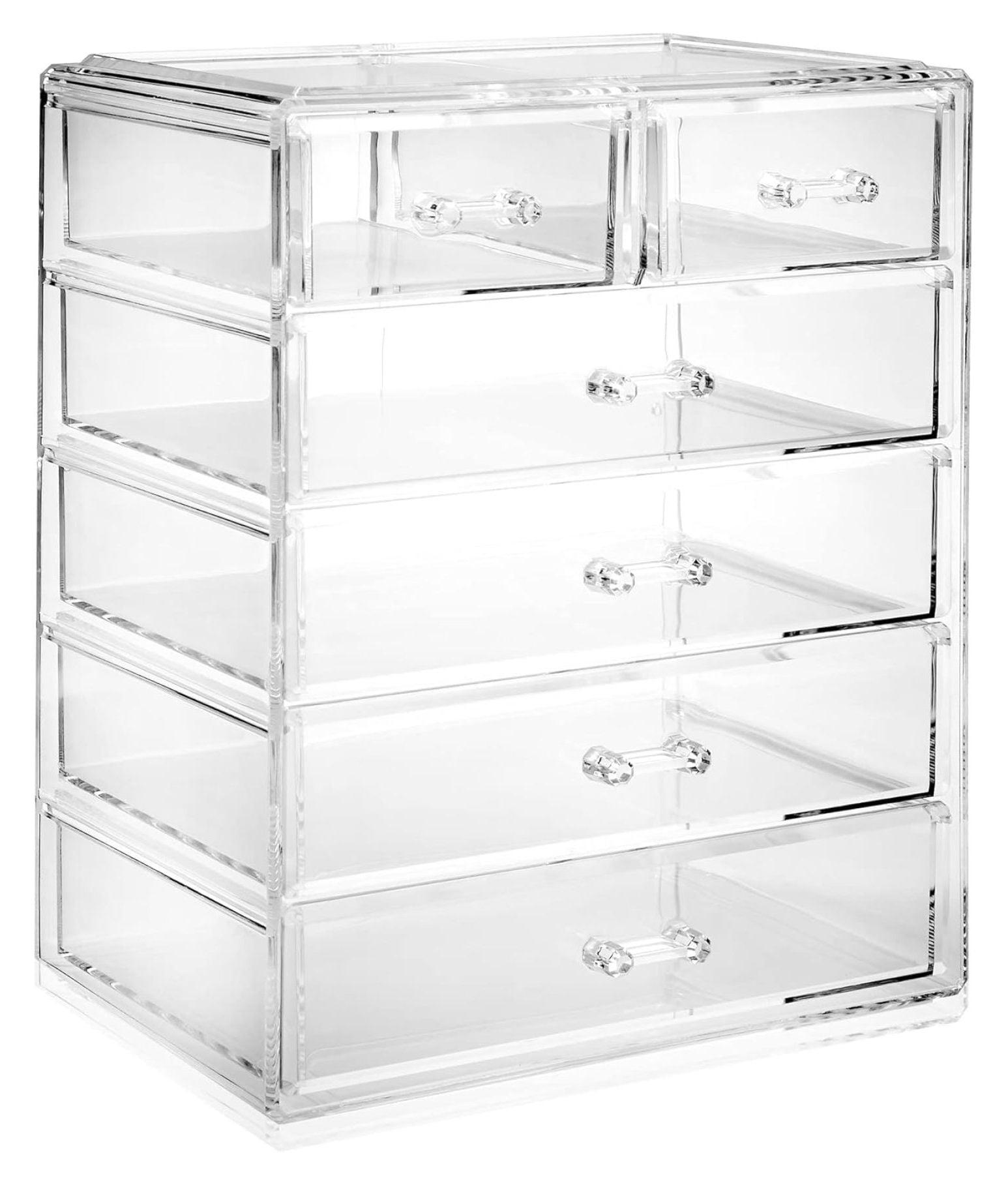 Clear Acrylic Makeup and Jewelry Organizer with 6 Drawers