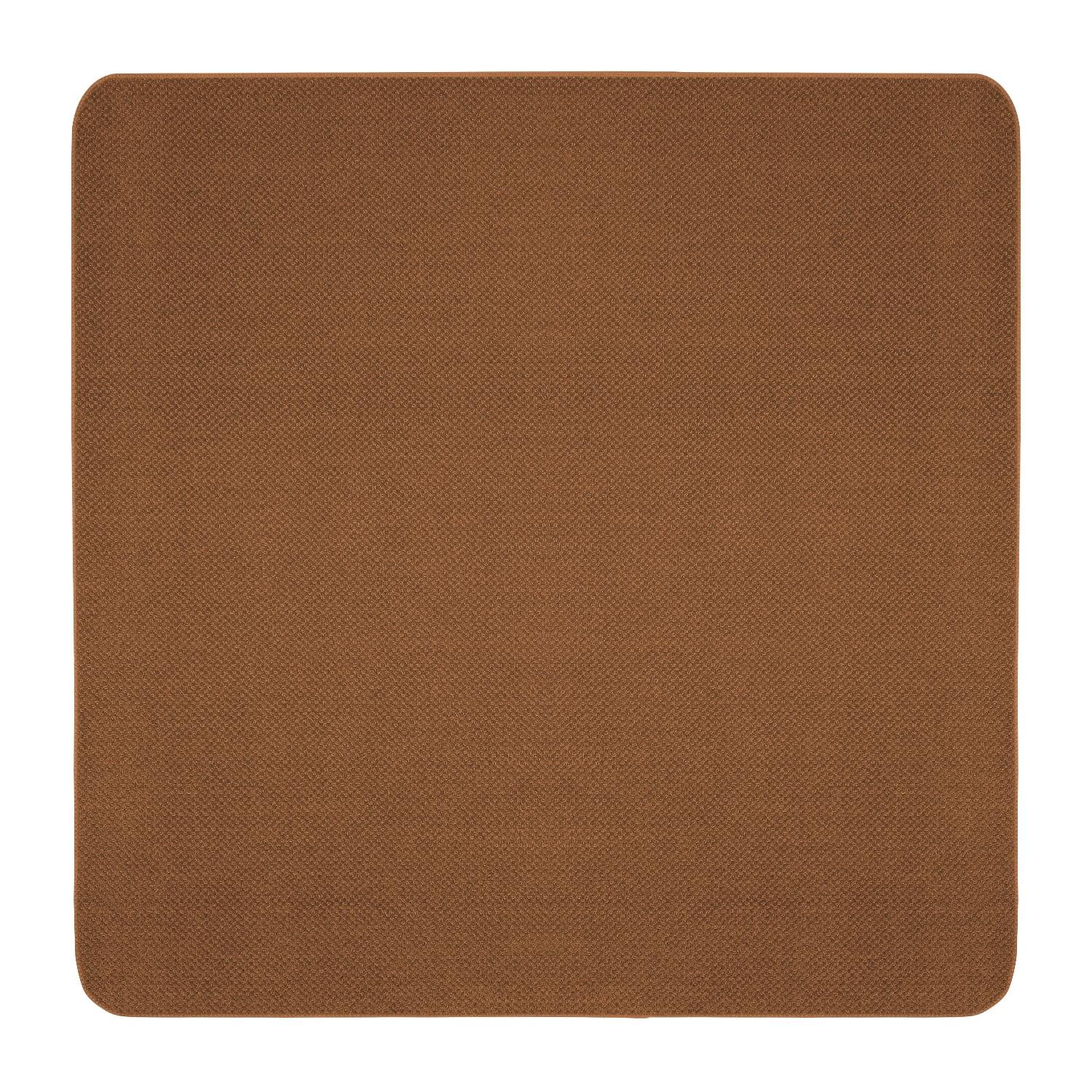 Skid-resistant Carpet Indoor Area Rug Floor Mat - Toffee Brown - 4' X 4' - Many Other Sizes to Choose From