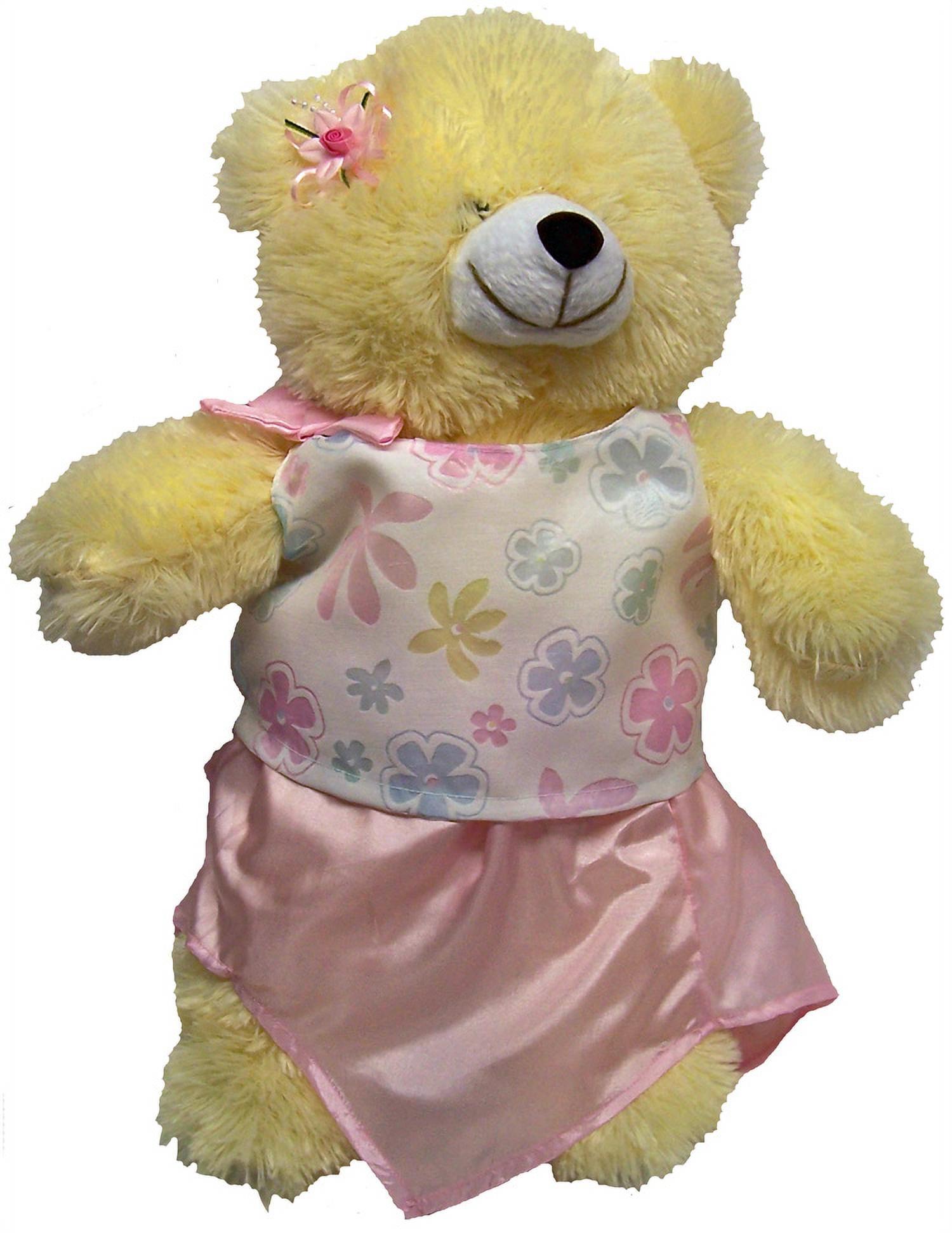 Pastel Floral Blouse and Pink Skirt for Large Stuffed Animals