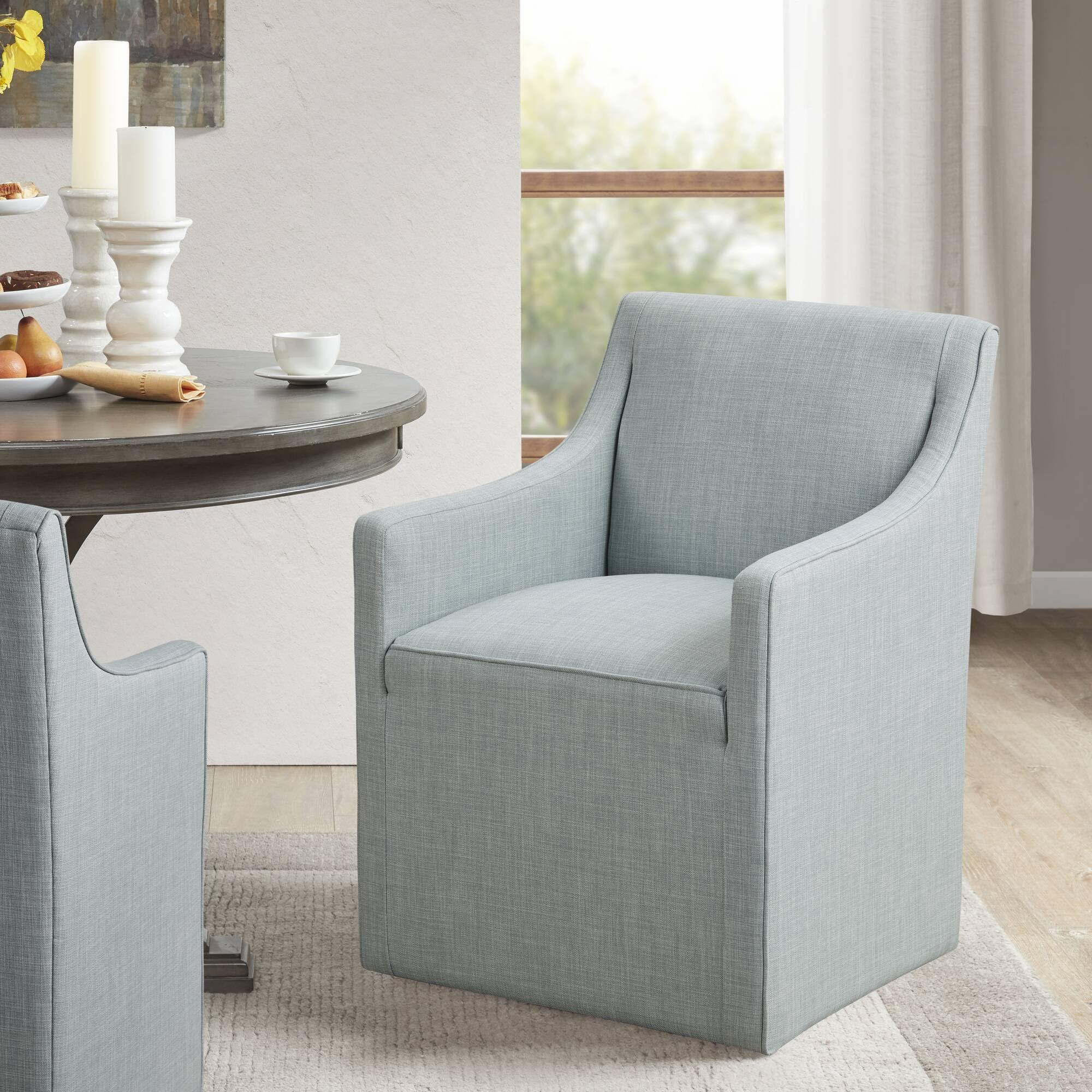 Skirted Dining Arm Chair With Casters