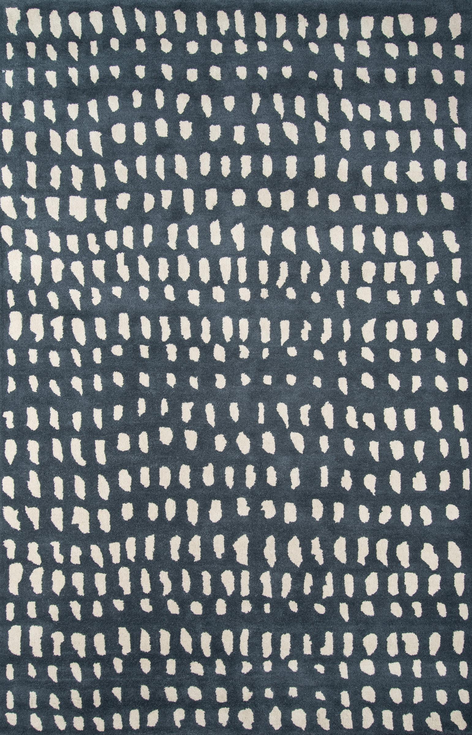 Skyline Decor Novogratz by  Delmar Boho Dots Hand-tufted Wool Area Rug Blue 9' x 12' 9' x 12' Indoor, Handmade Ivory Rectangle