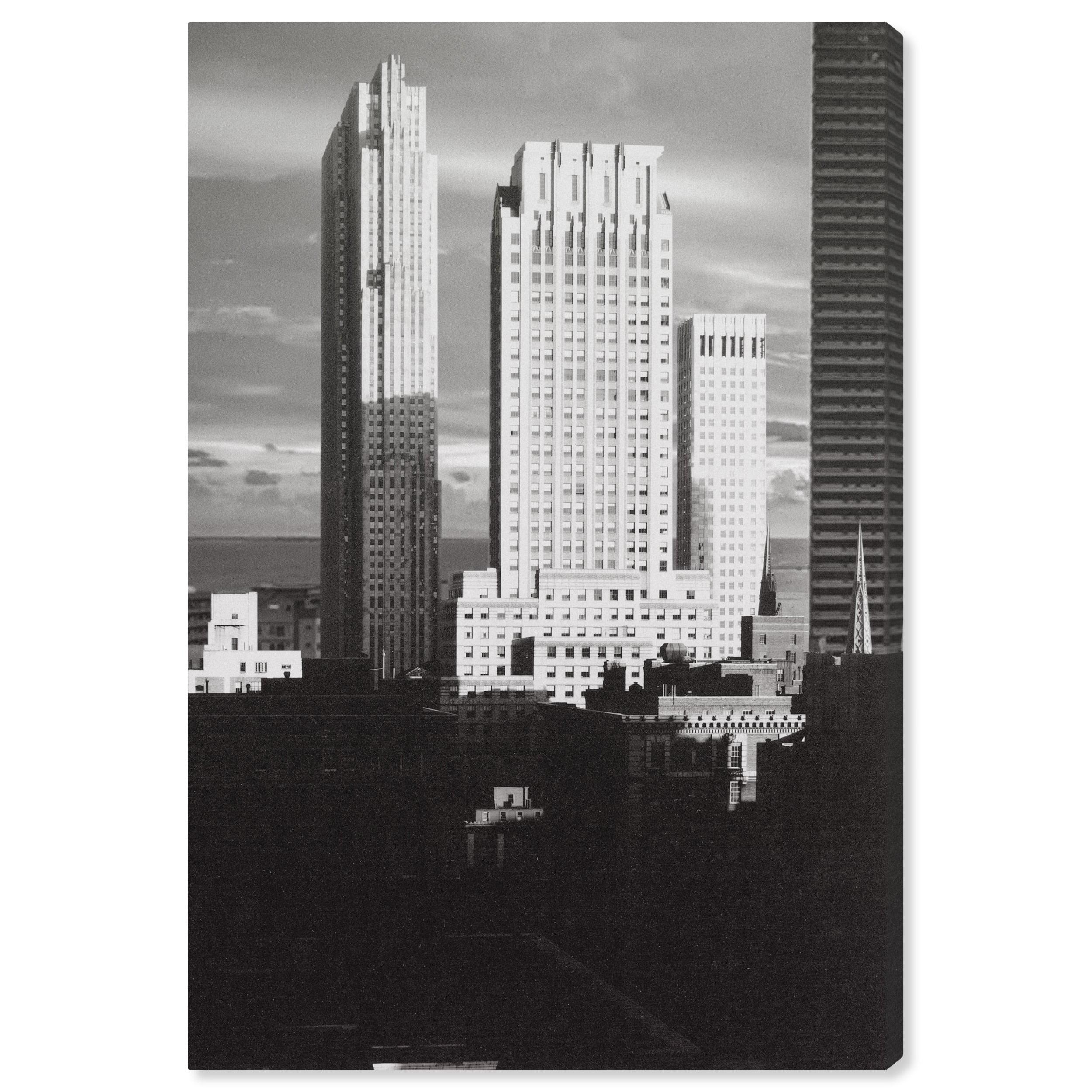Skyscraper City Architecture and Buildings Wall Art Print Black 16x24