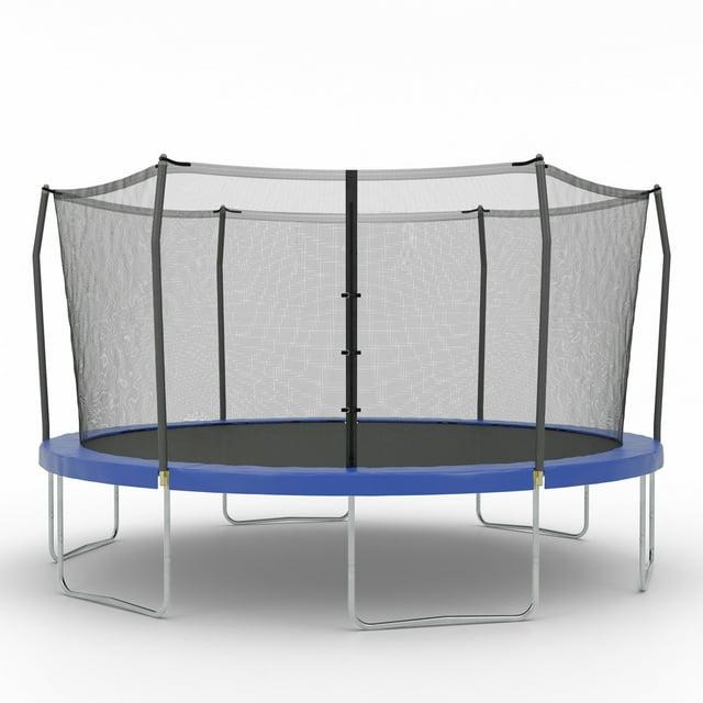 Skywalker Trampolines Skywalker Trampolines 15Ft Round Trampoline With Enclosure  Blue