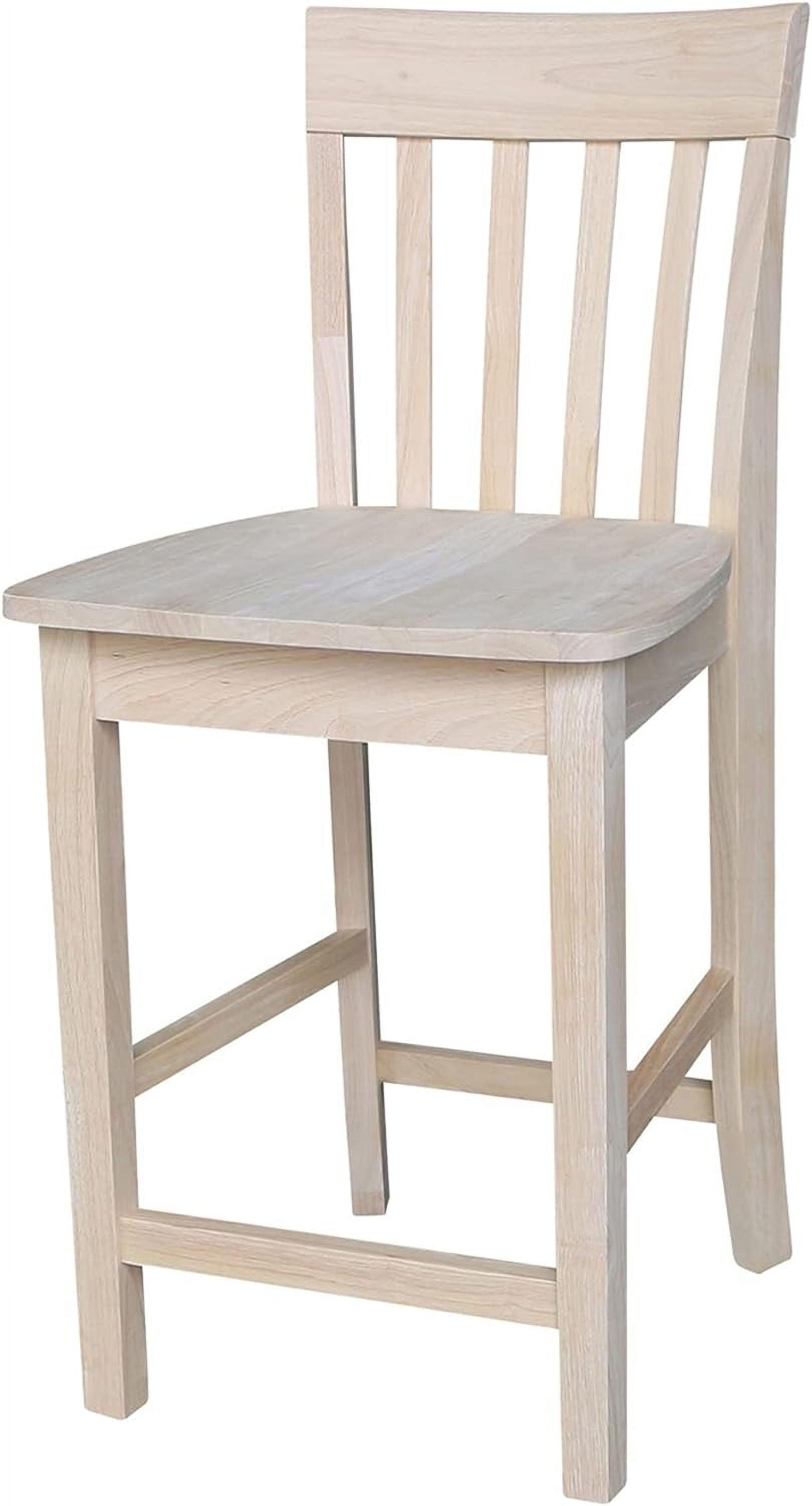 Brown Solid Wood 24" Slatback Stool