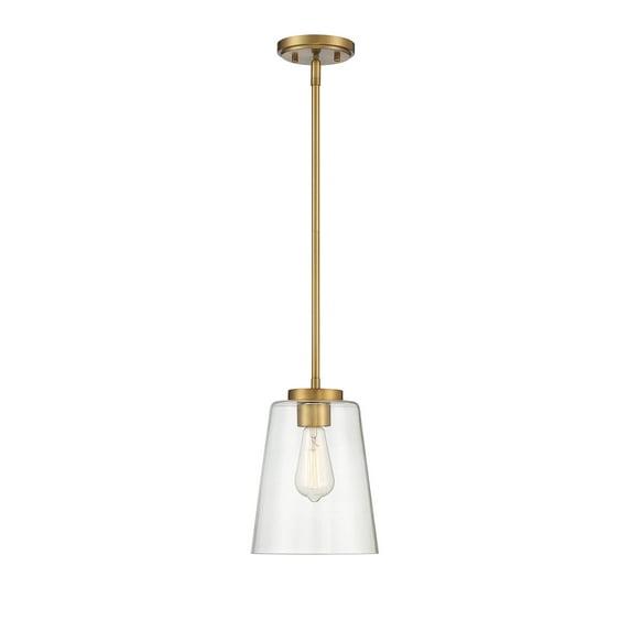 Savoy House Calhoun 1 - Light Pendant in  Warm Brass