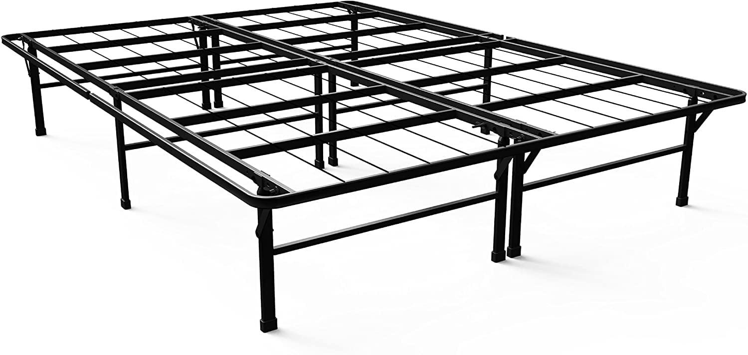 Full Size Black Metal Platform Bed Frame with Underbed Storage