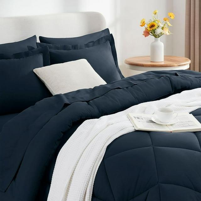 Sweet Home Collection All Season Bed-in-A-Bag 5pc/7pc Solid Color Comforter & Sheet Set Ultra Soft Bedding by Sweet Home Collection