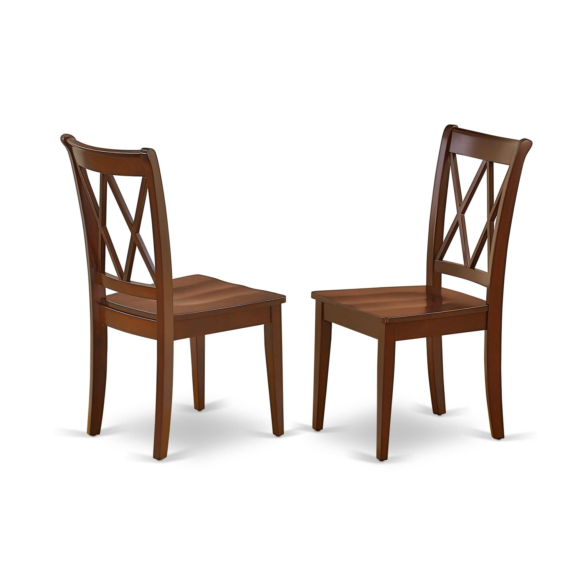 Elegant Black Wood Cross Back Dining Chairs, Set of 2