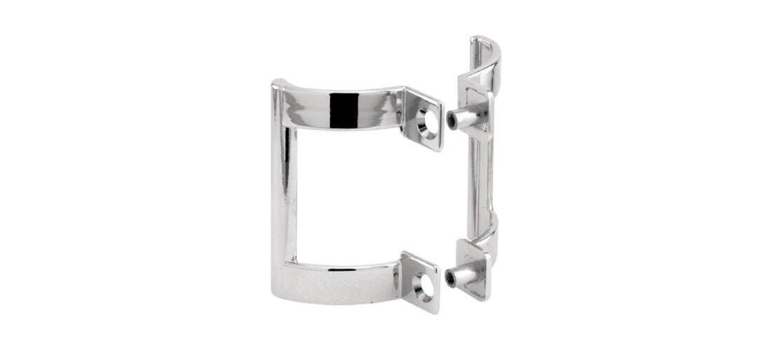 Diecast Shower Door Handle Set for Shower Doors or Tub Enclosure, 2 Hole Center, Chrome (1 Set)