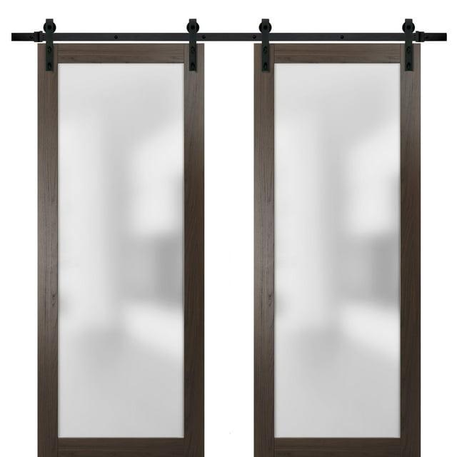 SARTODOORS Planum Frosted Glass Wood Sliding Closet Doors