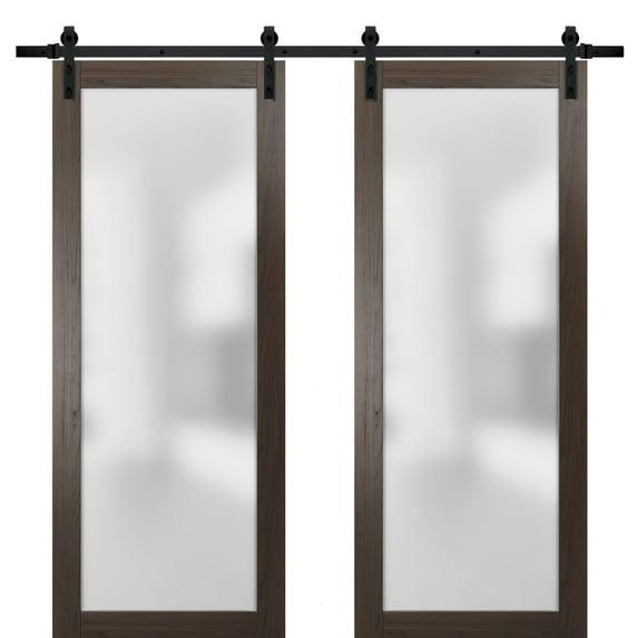 SARTODOORS Planum Frosted Glass Wood Sliding Closet Doors