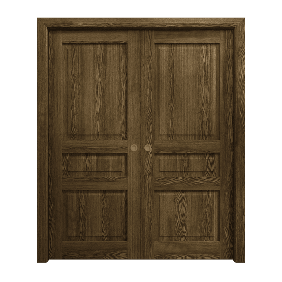 SARTODOORS Sliding French Double Pocket Doors | Ego 5012 | Kit Rail Hardware | Solid Wood Interior Bedroom Modern Doors | Wayfair