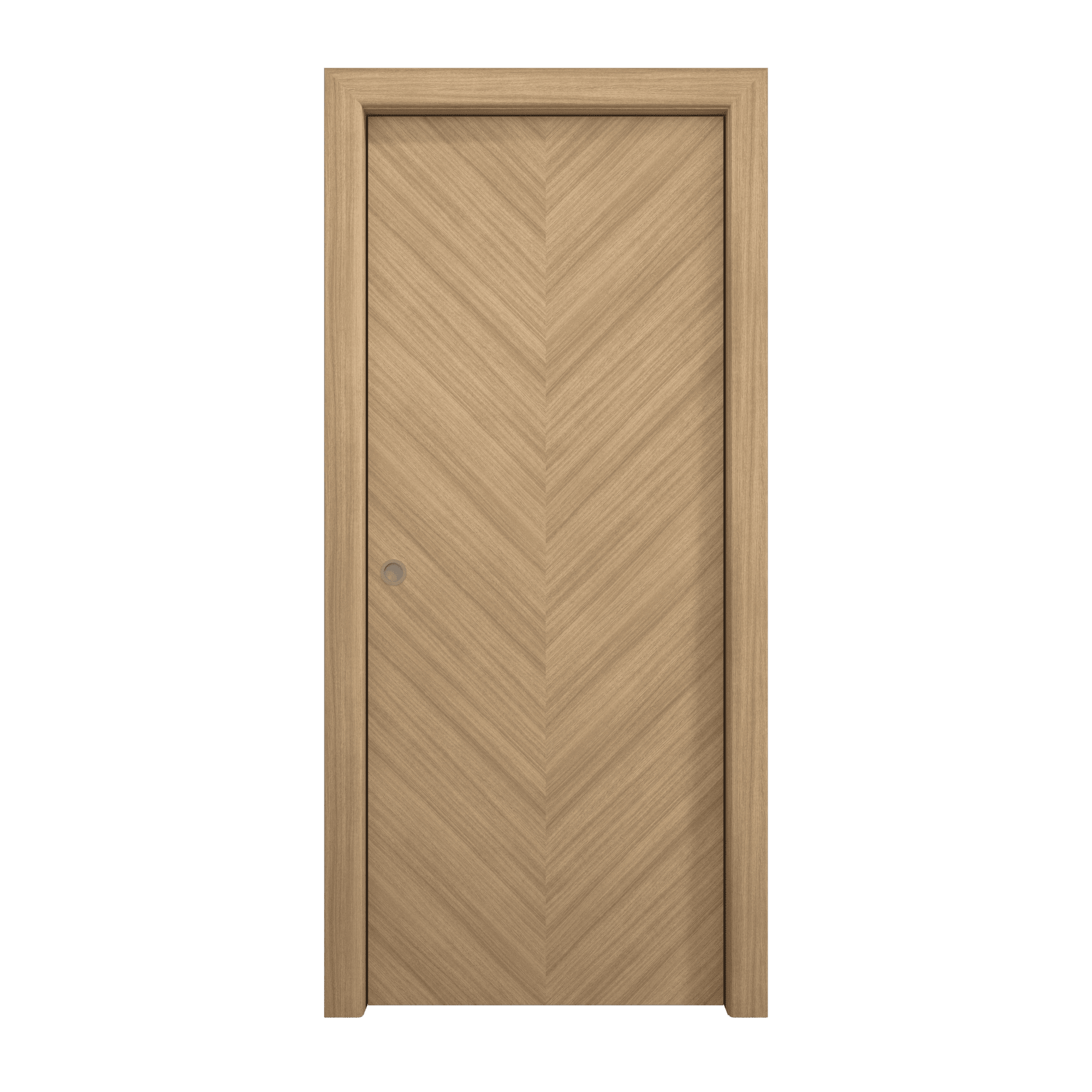 Natural Oak 32 x 80 Sliding Pocket Door with Kit Rail Hardware