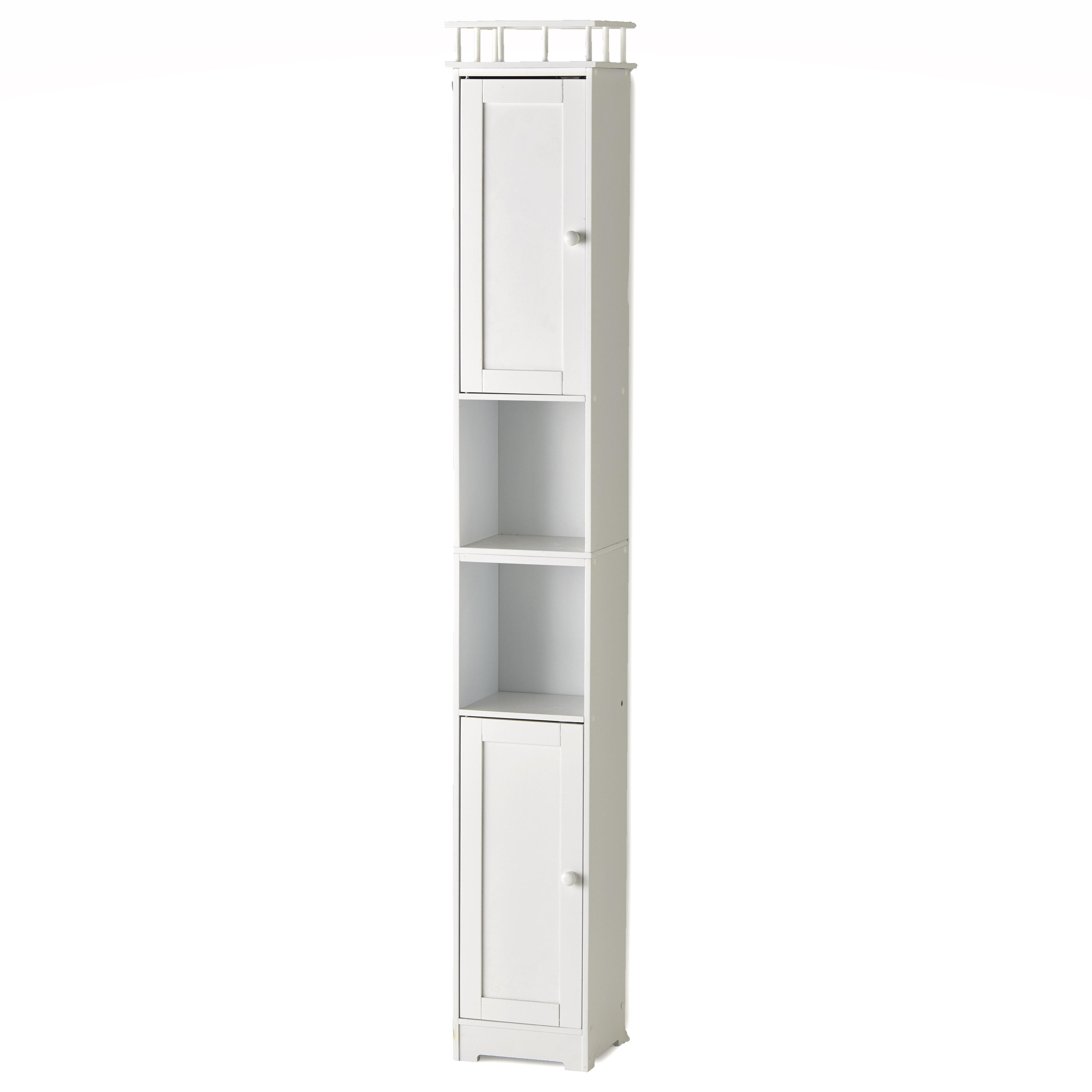 The Lakeside Collection Slim Storage Bathroom Cabinets - White