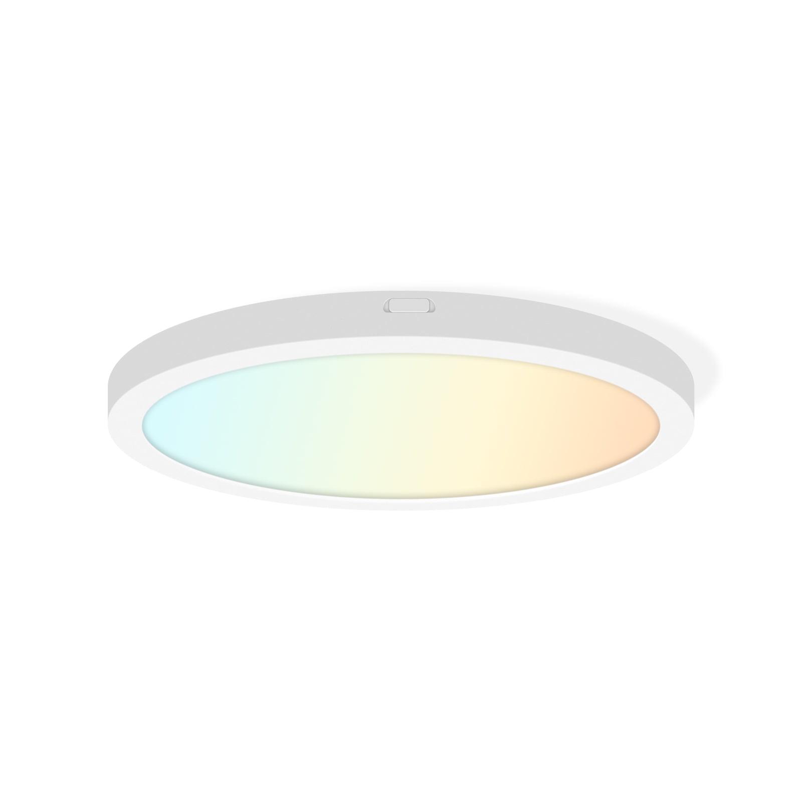 7 Inch Flush Mount LED Ceiling Light Fixture White, 14Watt, Dimmable & 2700K-5000K 5 Color Selectable Ceiling Light Fixtures Flush Mount 90+ CRI Low Profile Ceiling Light for Kitchen