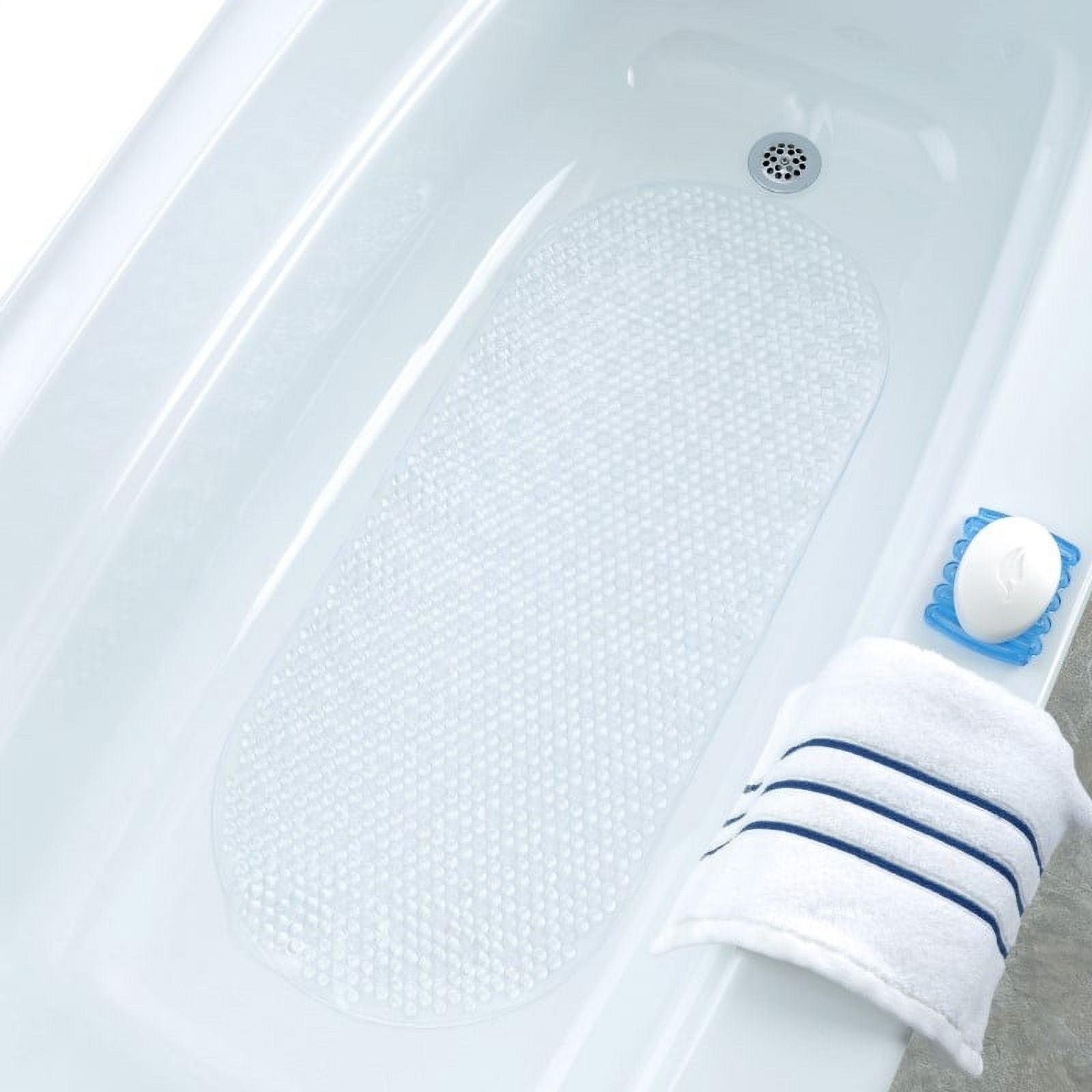 SlipX Solutions Clear Vinyl Non-Slip Bath Mats, 15" x 35"