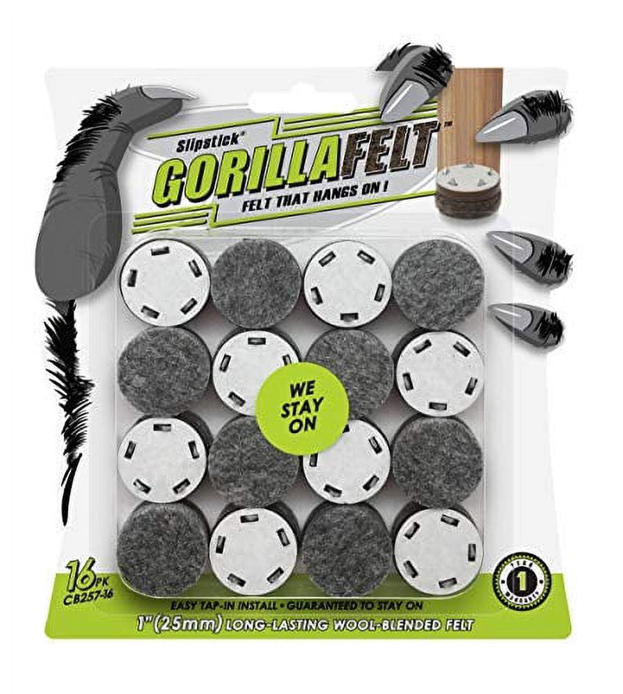 Gorillafelt Cb257 Chair Leg Floor Protectors/Felt Glides (Set Of 16) Tap On Felt Furniture Pads Guaranteed To Stay On, 1 Inch Round Sliders