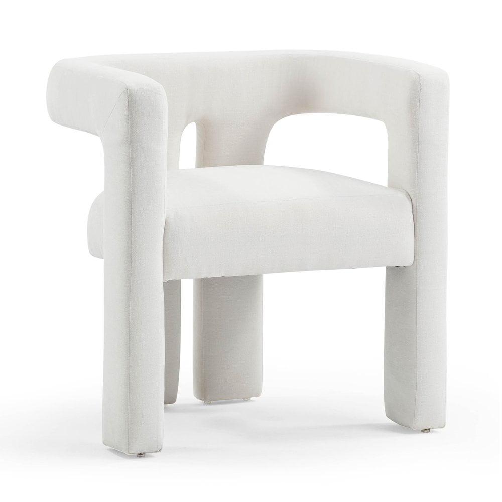 Kledi Bone White Upcycled Fabric Chair