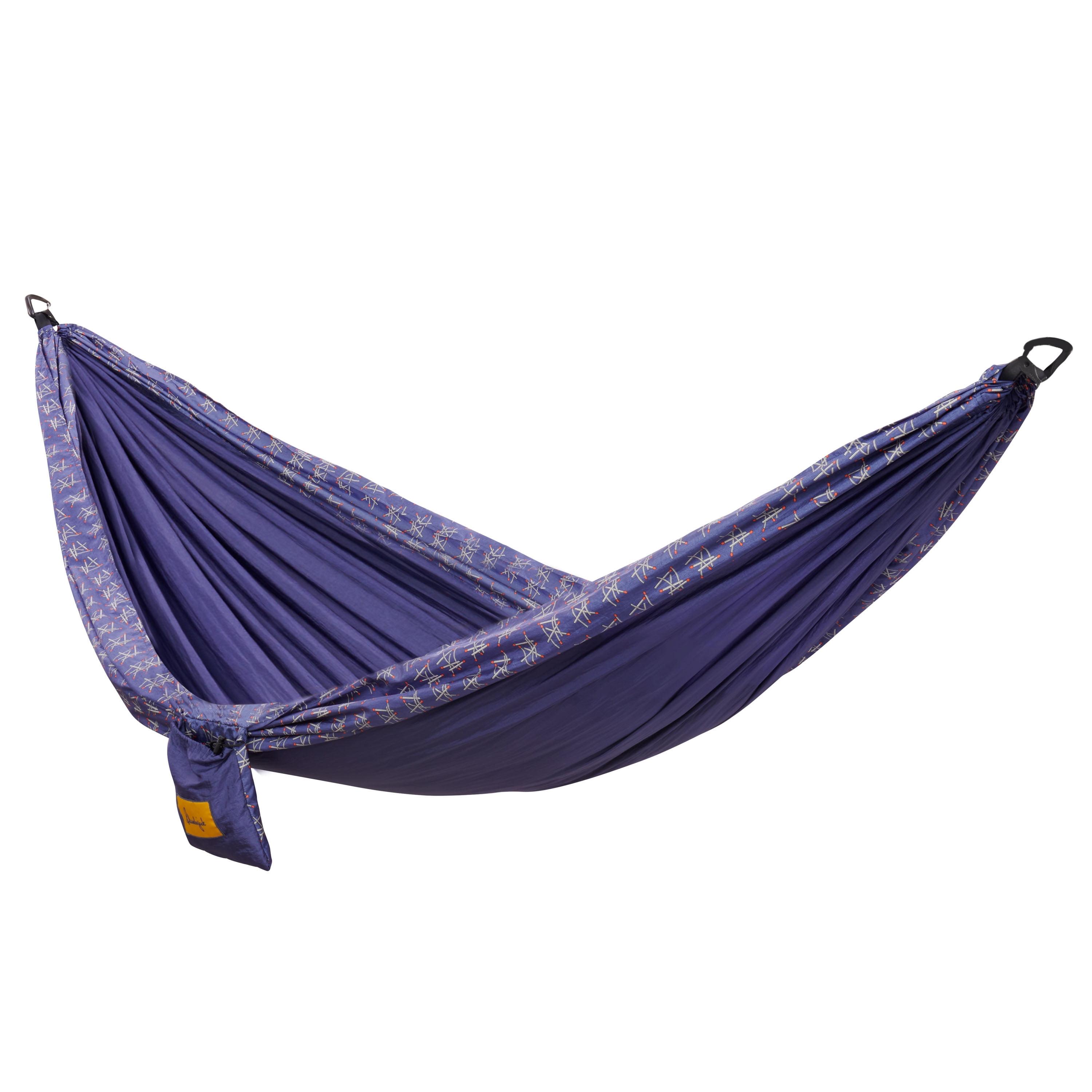 Blue Nylon Taffeta Single Hammock with Tree Saver Straps