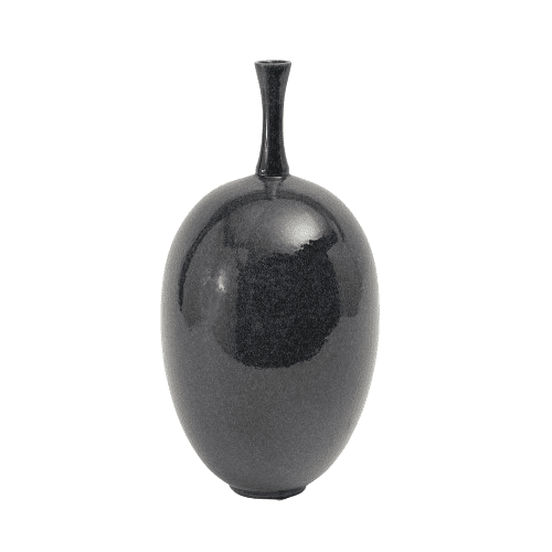 Small Celestial Dark Teal Ceramic Ovoid Vase