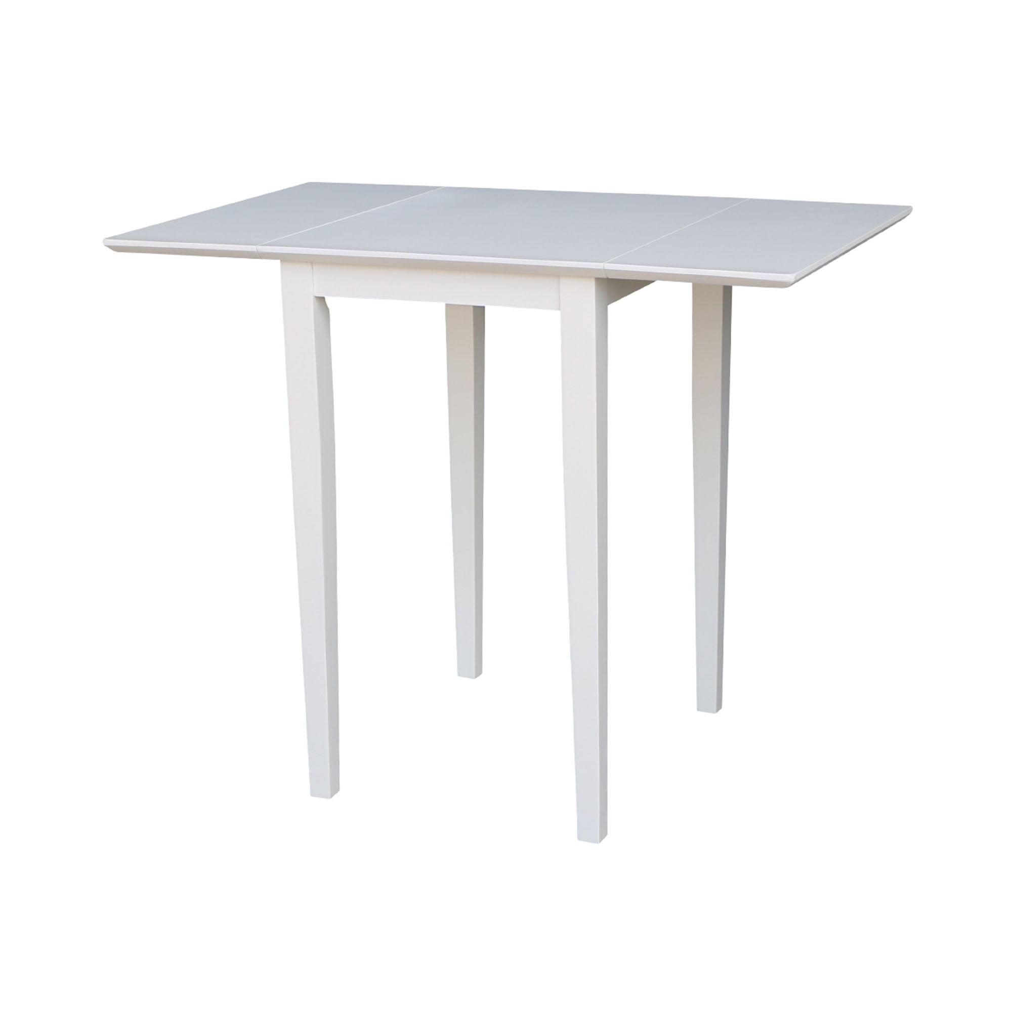 White Parawood Extendable Drop Leaf Dining Table