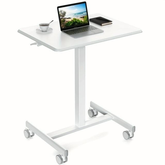 XIANERS Mobile Standing Desk Pneumatic Computer Table Adjustable Height Mobile Stand Up Desk With Wheels Portable Rolling Desk Computer Desk Laptop Desk Standing Table latest