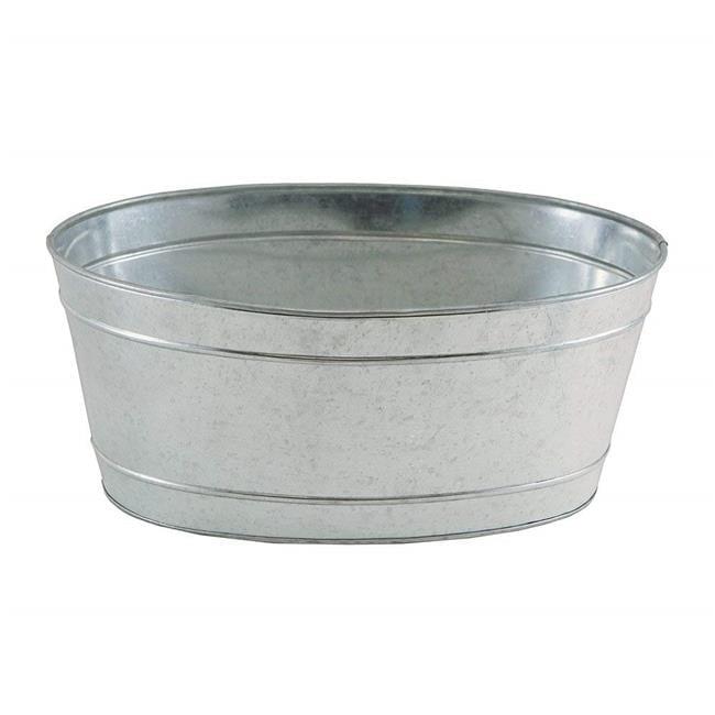 Small Oval Galvanized Steel Tub with Handles