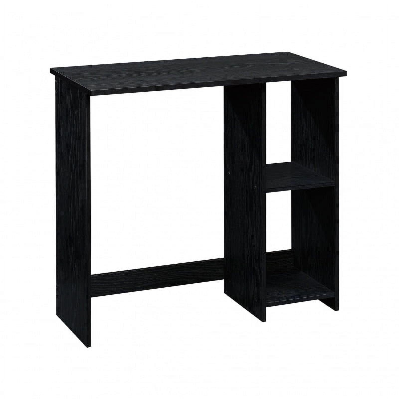 Mainstays Small Space Writing Desk with 2 Shelves, True Black Oak Finish