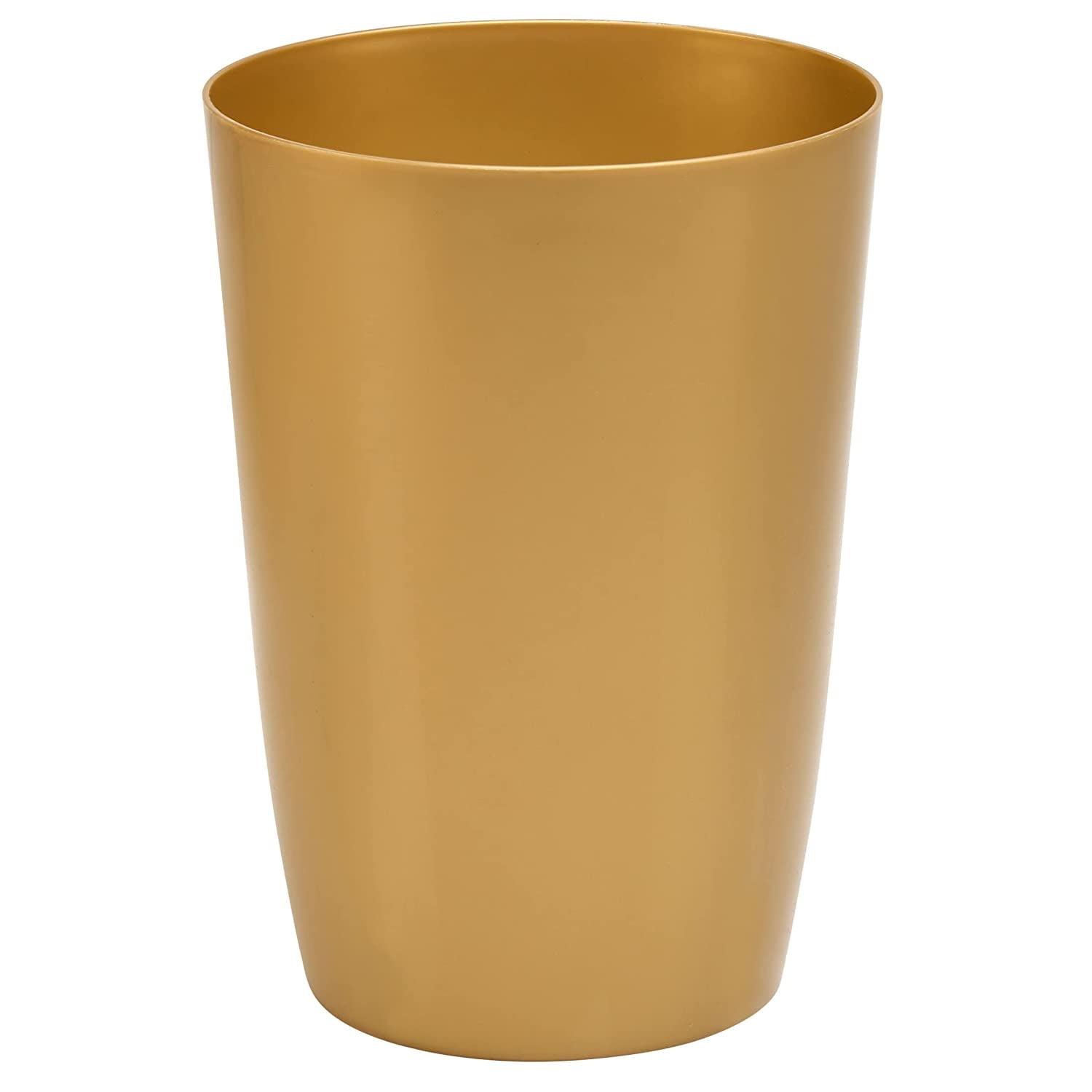 Soft Brass Rectangular Plastic Open Top Trash Can