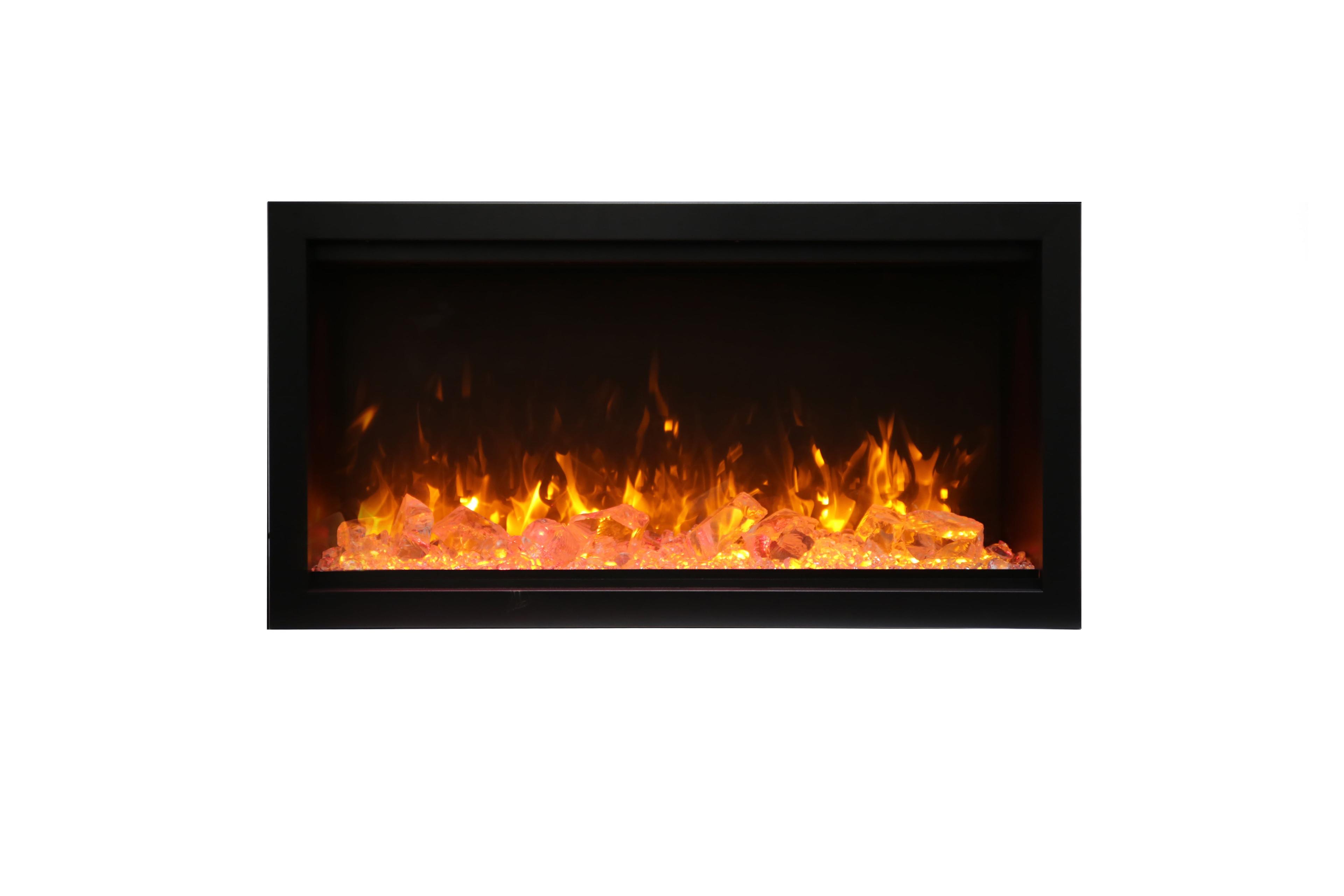 Smart 34" Black Electric Wall Mounted Fireplace