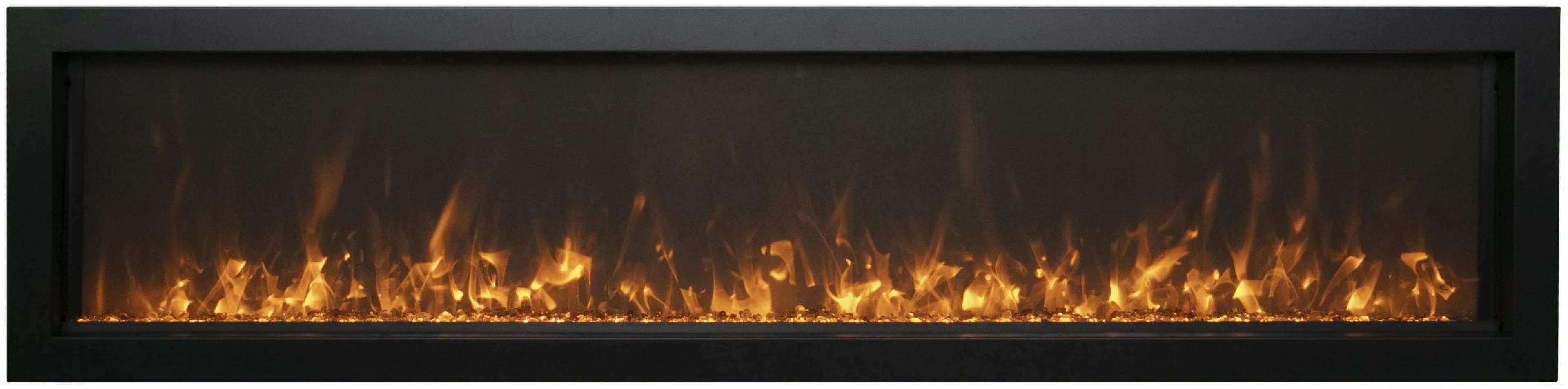 Extra Slim Black Electric Wall Mounted Fireplace