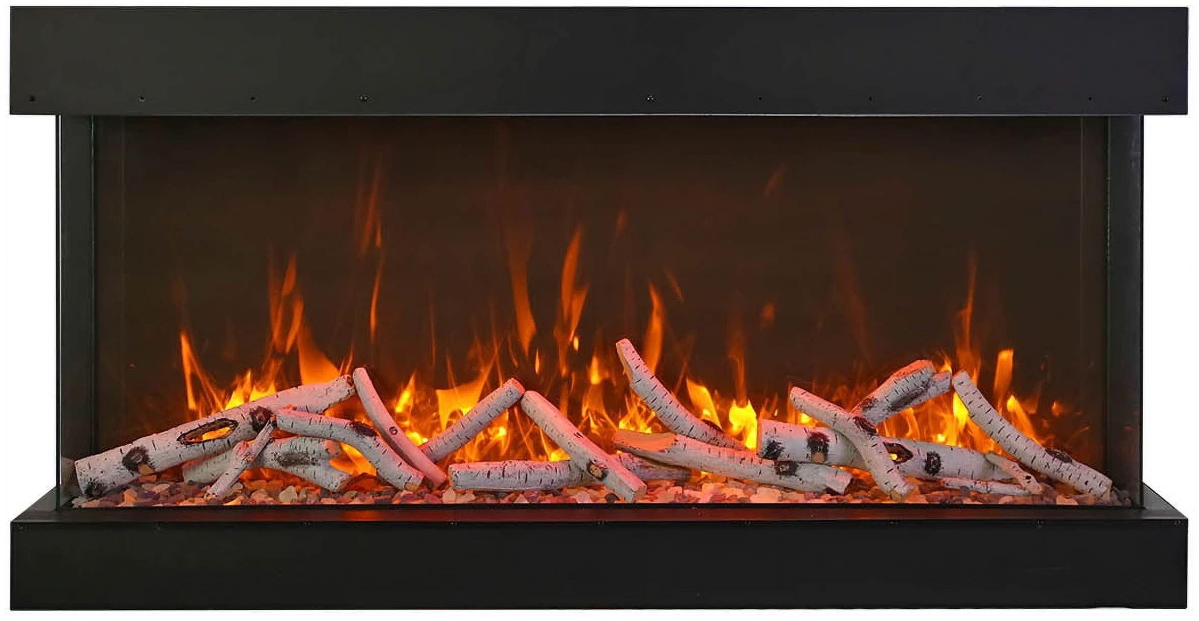 Amantii 72-TRU-VIEW-XL XT – 72″ Wide X 22″ In Height –3 Sided Glass / Indoor Or Outdoor Electric Fireplace