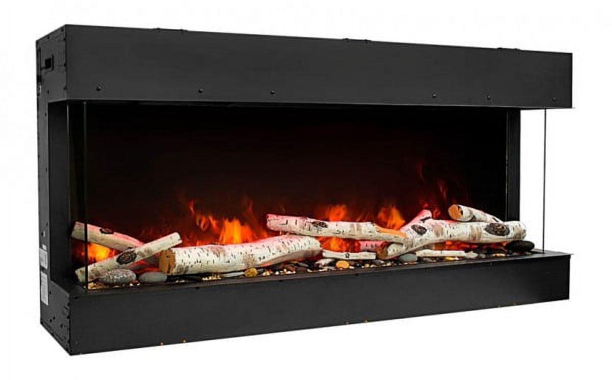 Amantii 72-TRU-VIEW-XL XT – 72″ Wide X 22″ In Height –3 Sided Glass / Indoor Or Outdoor Electric Fireplace