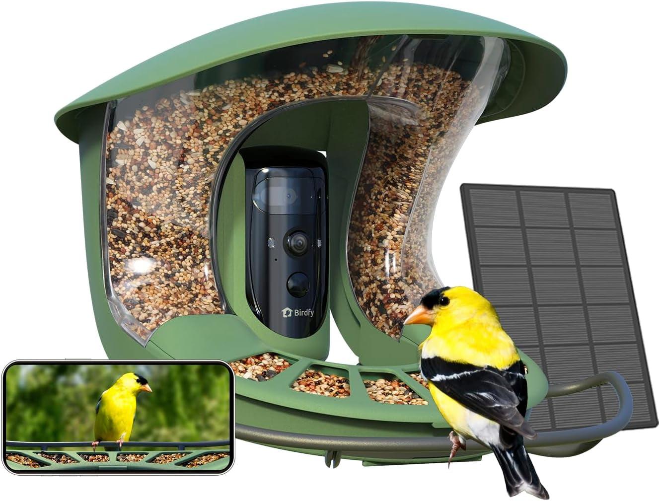 Birdfy Birdfy 2 Smart Bird Feeder with Camera, Dual-Lens, Solar-Powered, Wireless Installation, Auto-Capture Bird Videos & Motion Detection, Gift Present