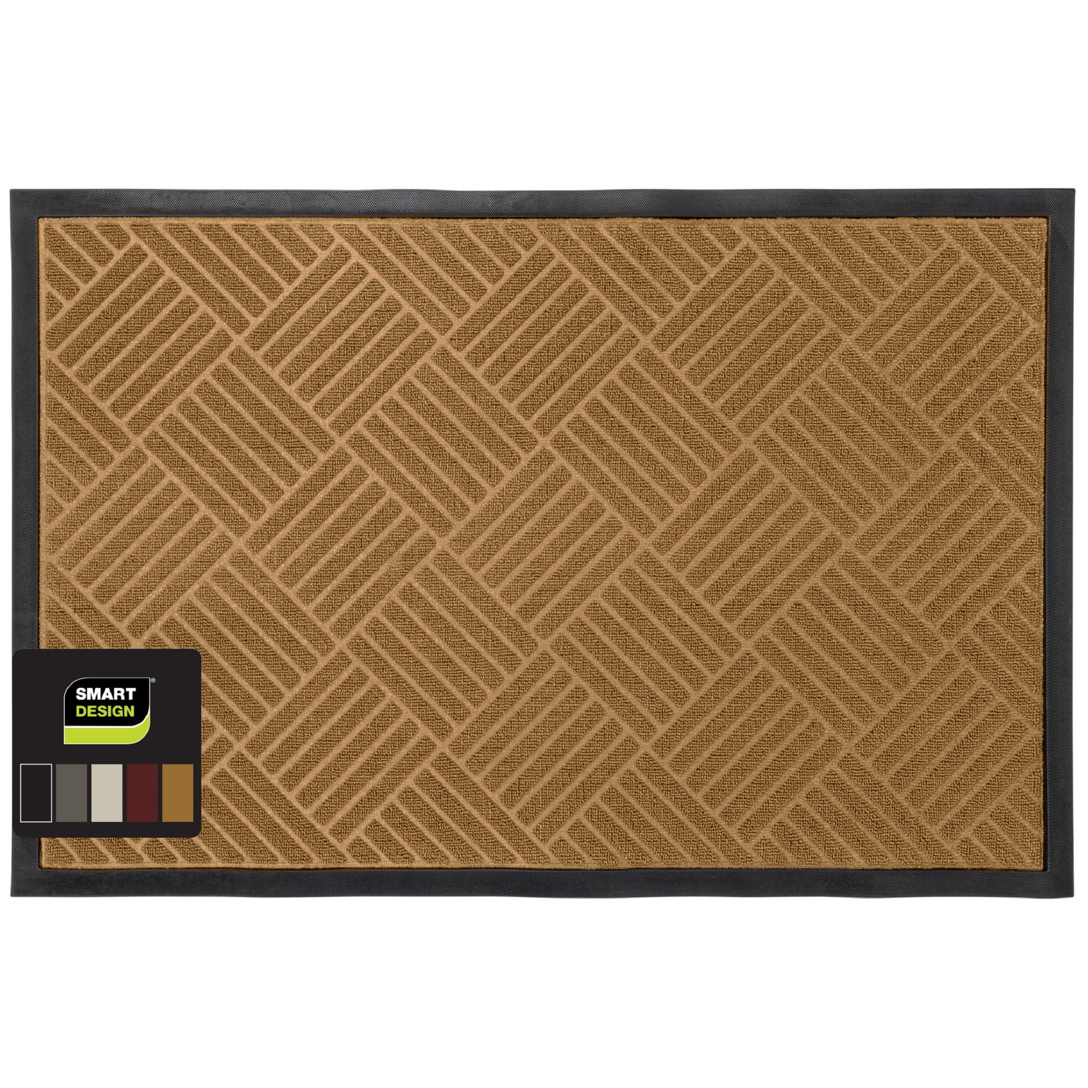 Modern Rectangular Rubber Water Resistant Doormat